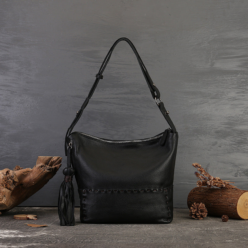 Women's Handmade Large Capacity Leather High-grade Underarm Shoulder Bags