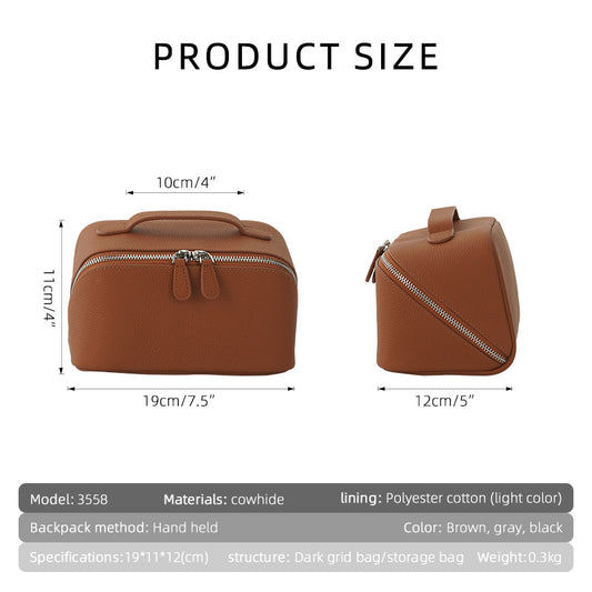 Cowhide Wash Portable Storage Large Capacity Bags