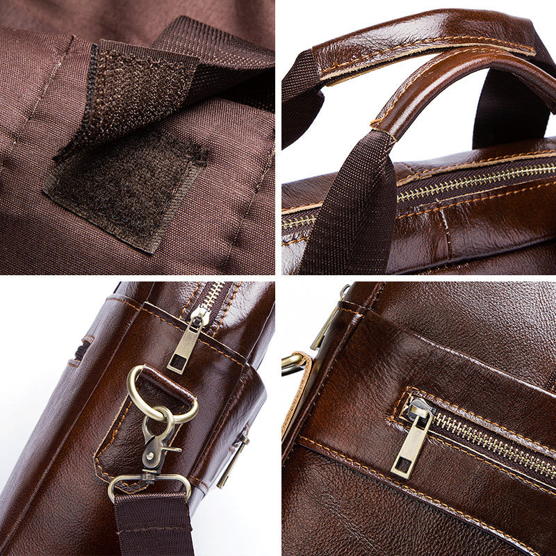 Men's Paul Retro Business First Layer Cowhide Men's Messenger Bags