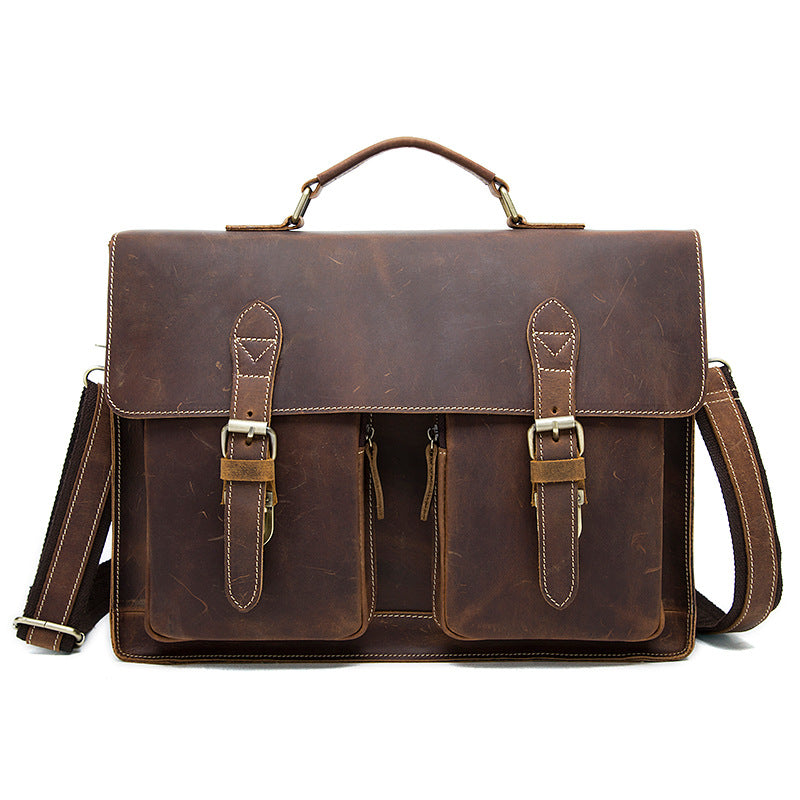 Men's Vintage Crazy Horse Leather First Layer Men's Briefcases