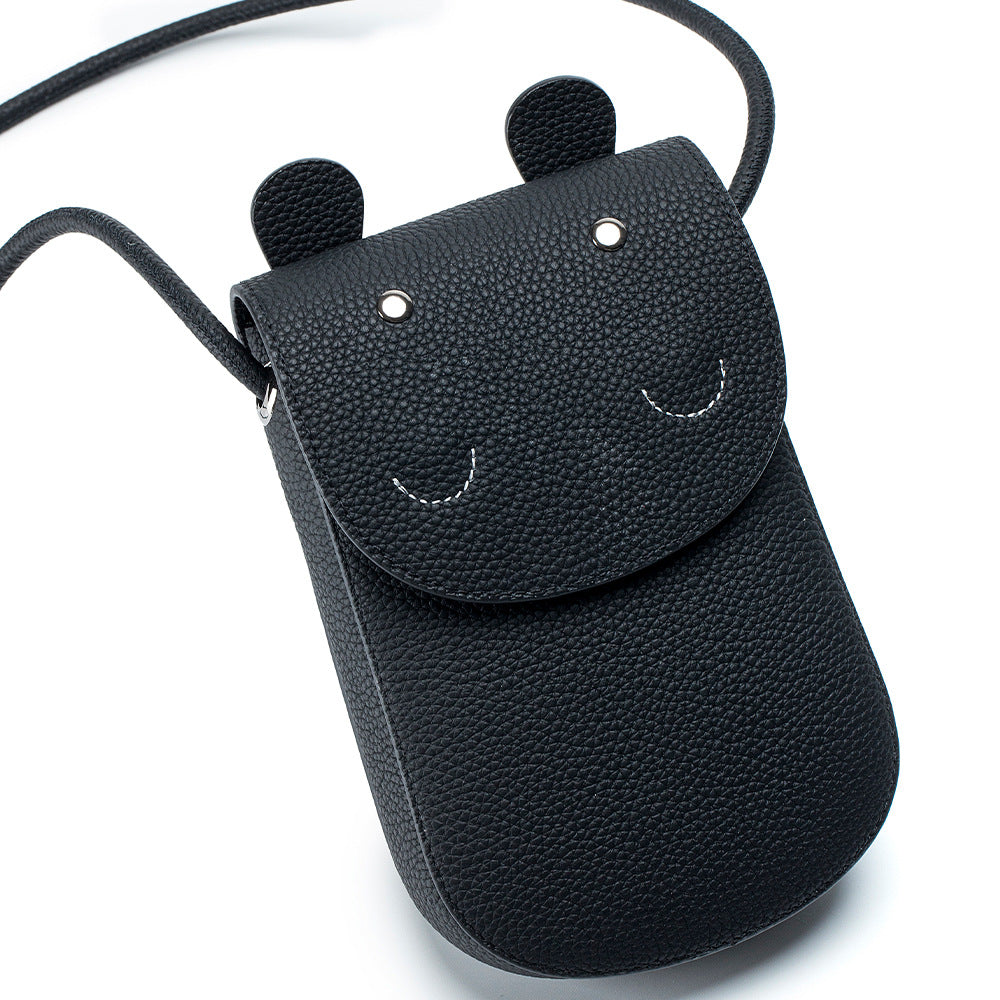 Women's Leather Niche Cute Mini Hippo Mobile Phone Bags