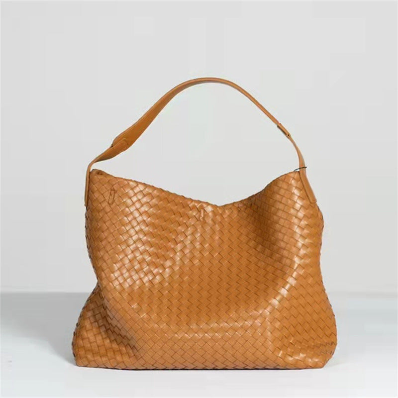 Women's Korean Fashion Leather Large Capacity Sheepskin Tote Bags