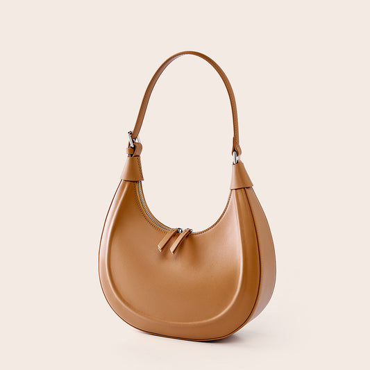 Cowhide Fashion Crescent Underarm High-grade Leather Bags