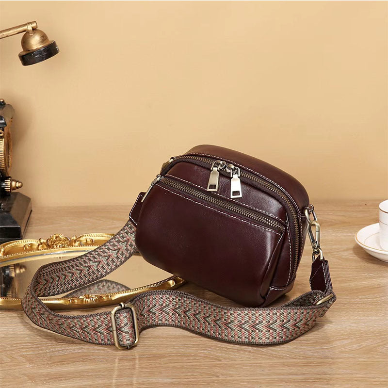 Women's Vegetable Tanning Leather Genuine Design Textured Bags