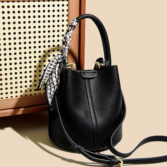 Women's Soft Leather Spring Light Luxury High-grade Bucket Bags