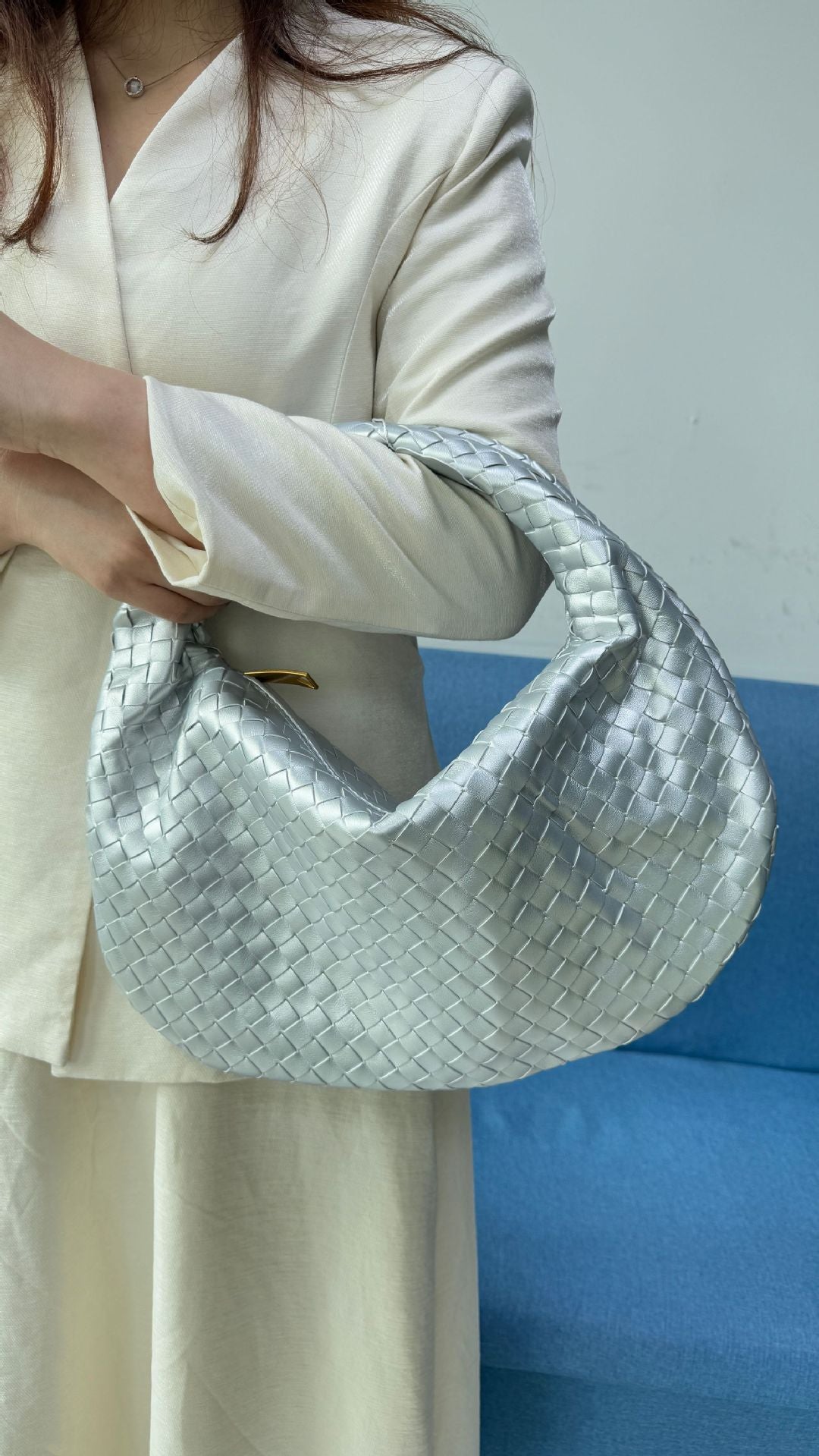Women's High-grade Woven Stylish Underarm Large Capacity Tote Bags