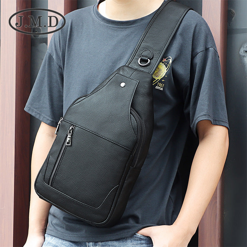 Men's Fashion Simple Leather Large Capacity Men's Chest Bags
