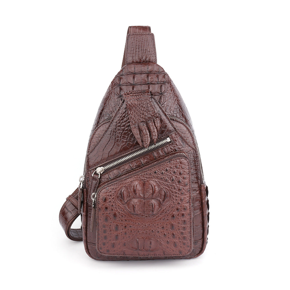 Men's Eastern Europe Siamese Crocodile Skull Leather Men's Chest Bags