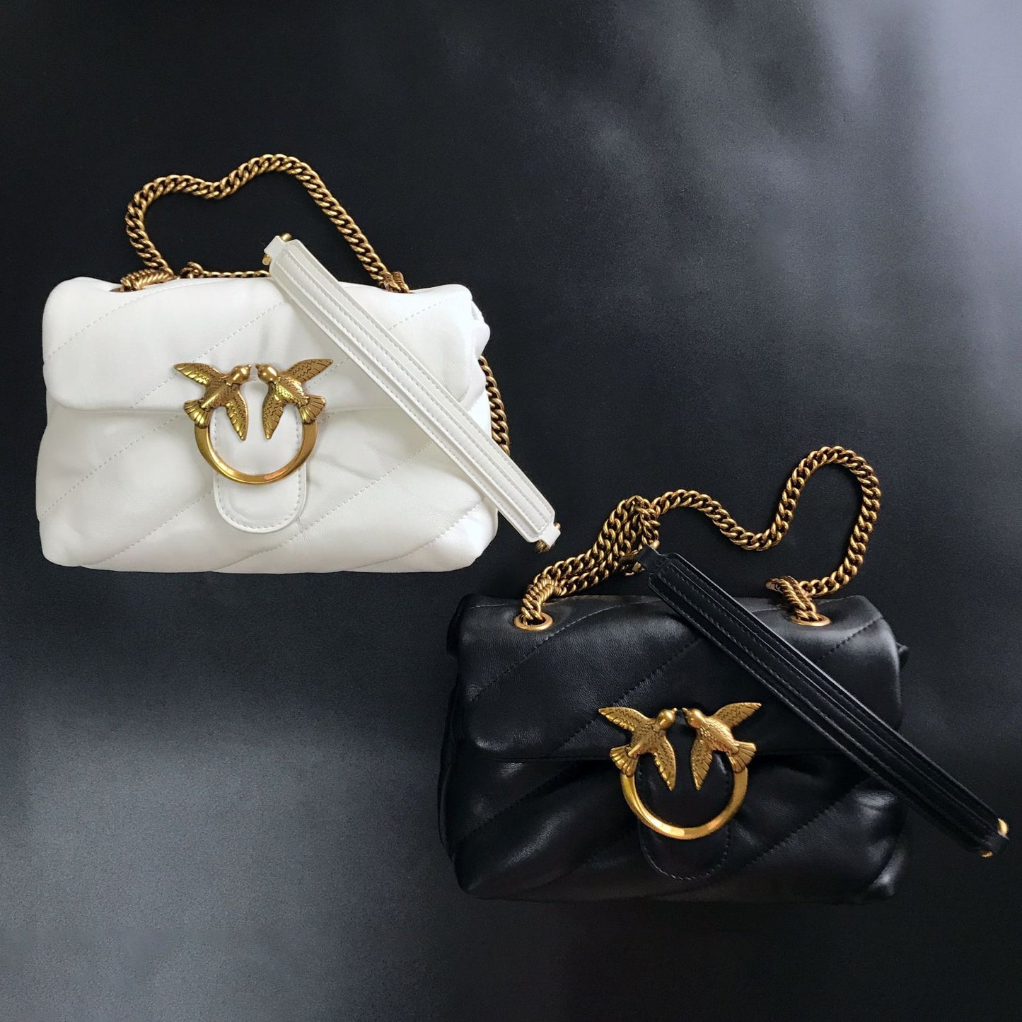 Quality Sheepskin Letter Puff Pillow Chain Shoulder Bags
