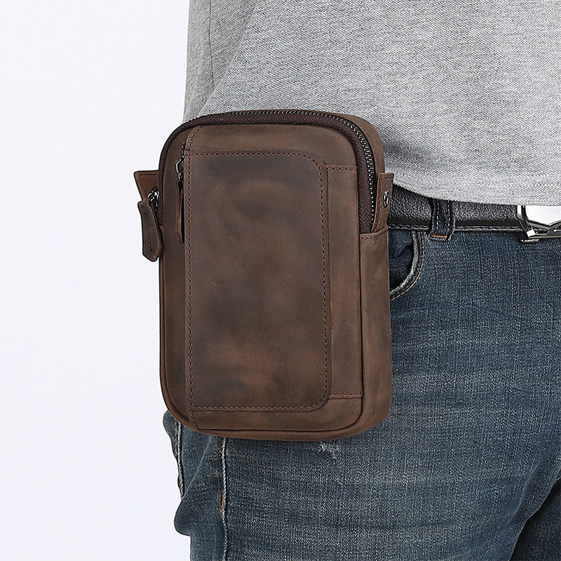 Men's First Layer Cowhide Leather Top Crazy Horse Men's Shoulder Bags