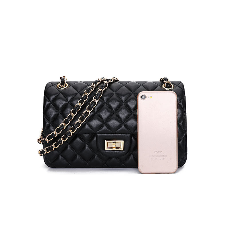 Women's Rhombus Chain Sheepskin Classic Fashion Genuine Shoulder Bags