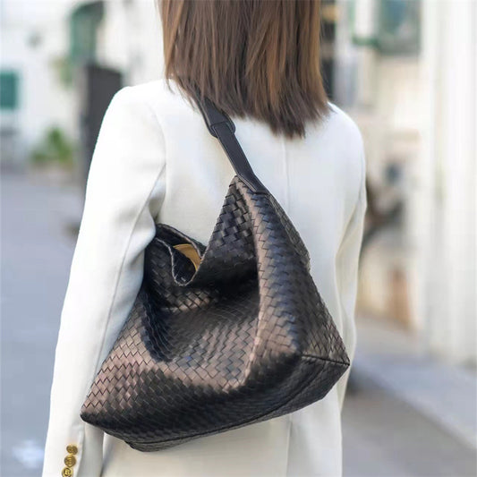 Women's Korean Fashion Leather Large Capacity Sheepskin Tote Bags