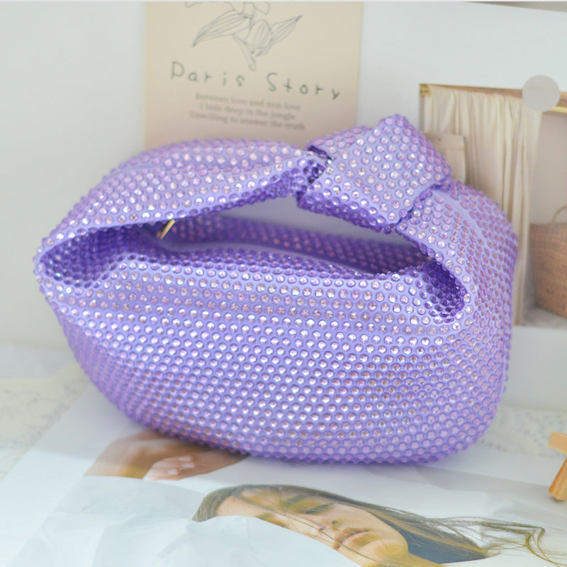 Unique Niche Talk Diamond Knotted Dumpling Emerald Handbags