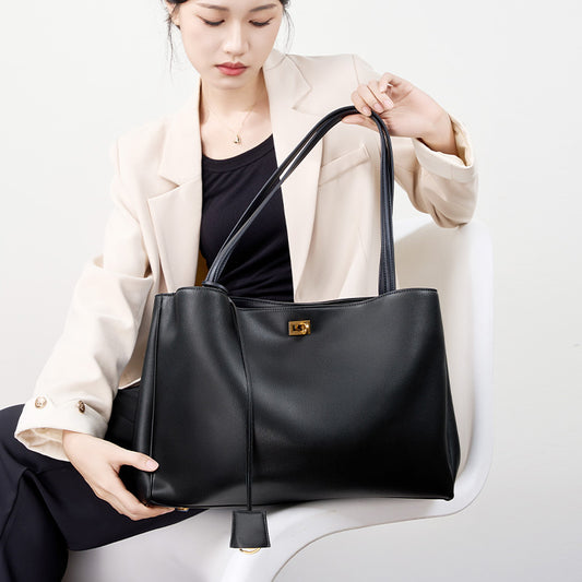 Women's Leather Genuine Underarm First Layer Cowhide Large Tote Bags
