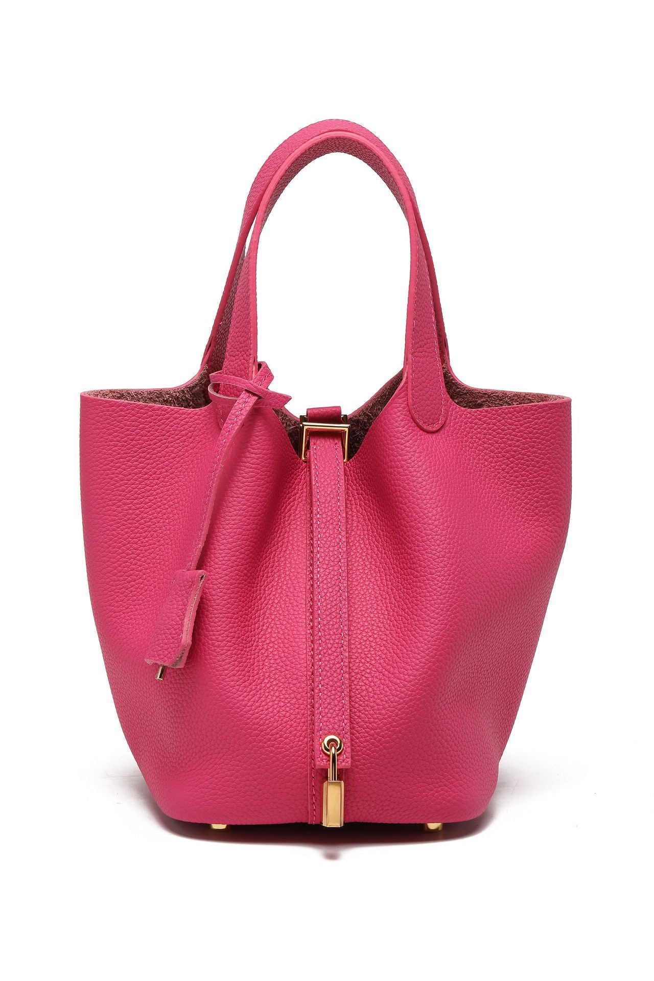 Women's High Quality Genuine Leather Vegetable Basket First Layer Cowhide Bucket Bags