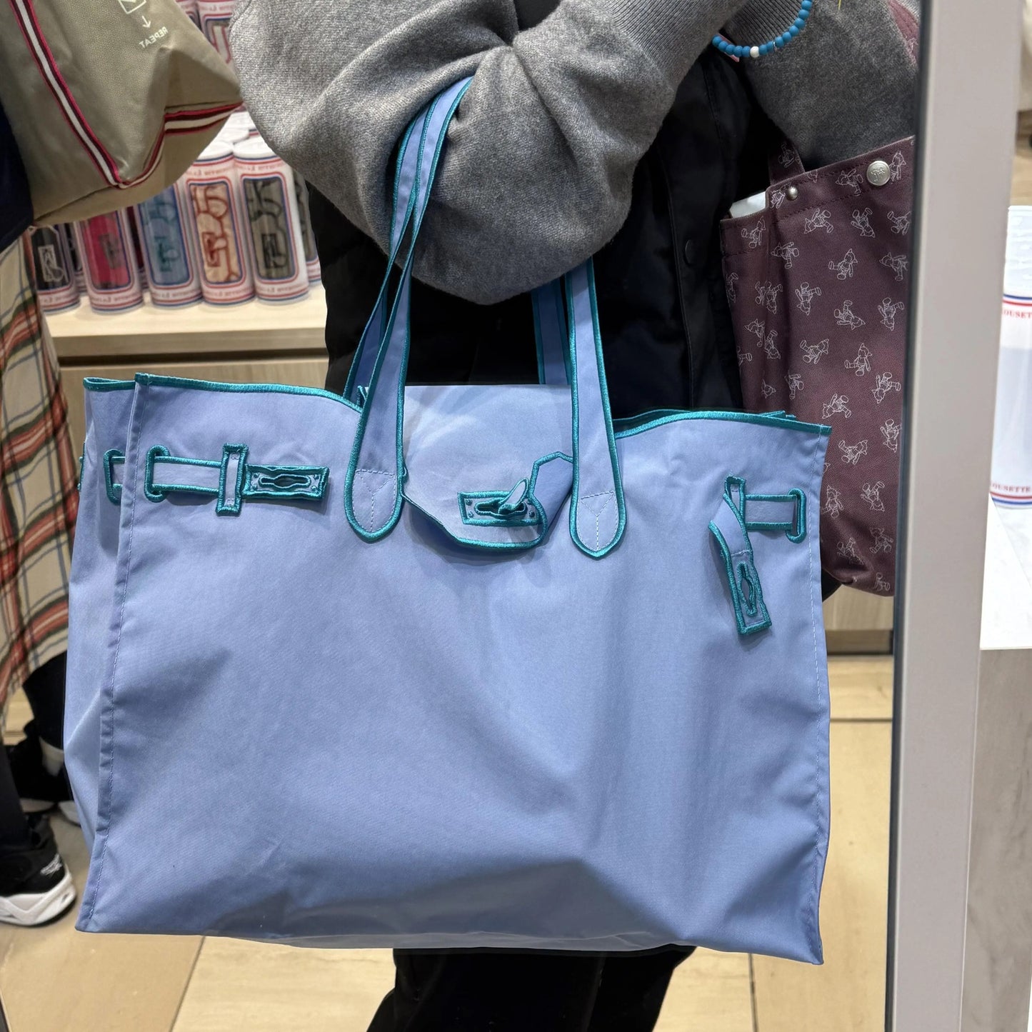 Shopping Style Embroidery Lightweight Large Capacity Tote Bags