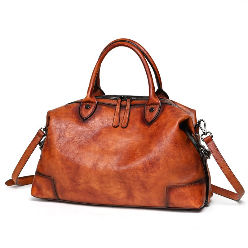 Women's First Layer Cowhide High-grade Retro Rub Handbags