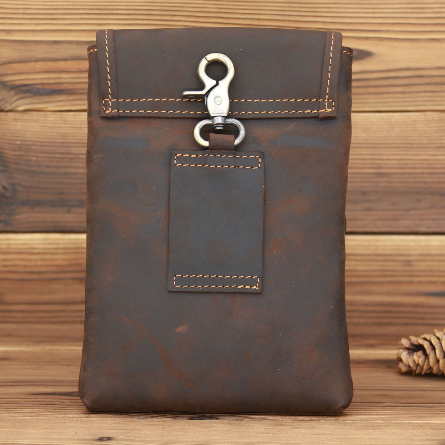 Men's Retro Genuine Cattlehide Leather Surface Mobile Men's Waist Packs