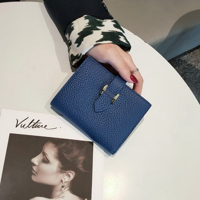 Women's Quality Double Folding Zipper Top Layer Handbags