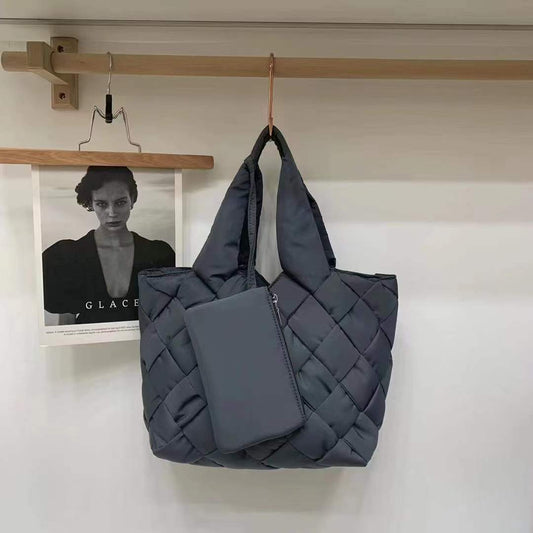 Women's Korean Style Space Cotton Woven Hand Shoulder Bags