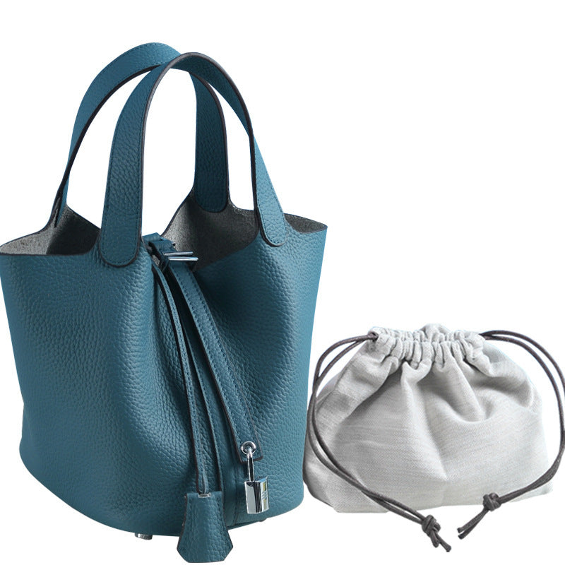 Women's Lychee Pattern First Layer Cowhide Vegetable Handbags