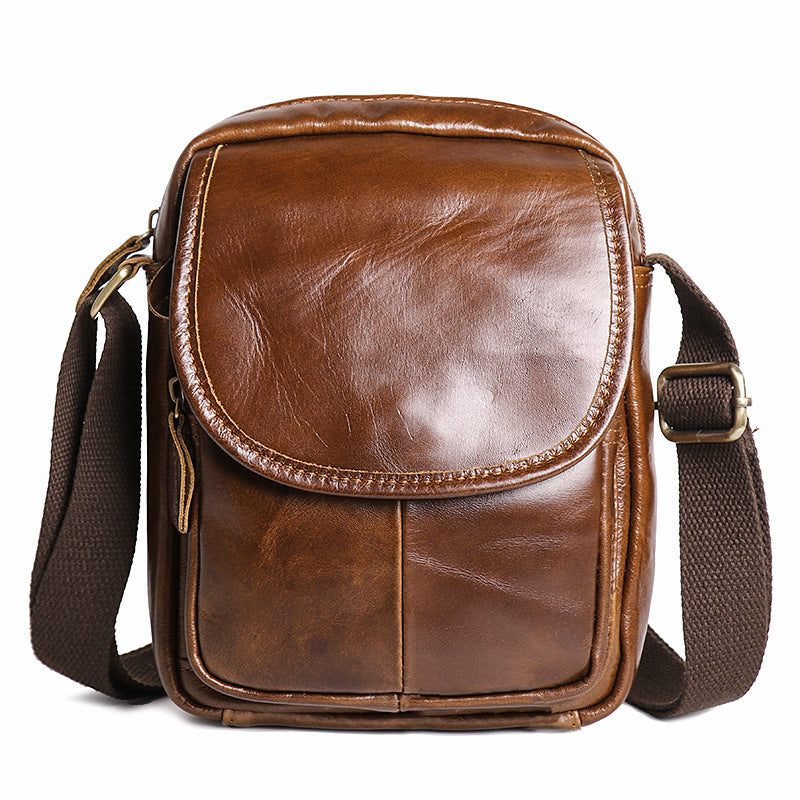 Men's Genuine Leather Simple Cowhide Large Capacity Men's Shoulder Bags
