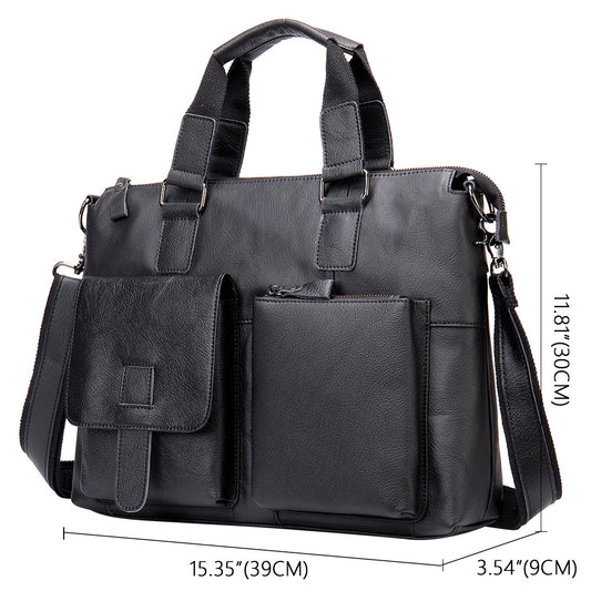 Men's Leather Business Retro Large Capacity Men's Briefcases