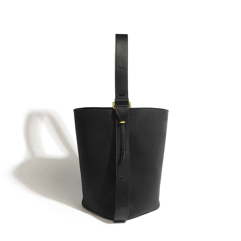 Women's Designer Model Cowhide Wandering High-grade Single Bucket Bags