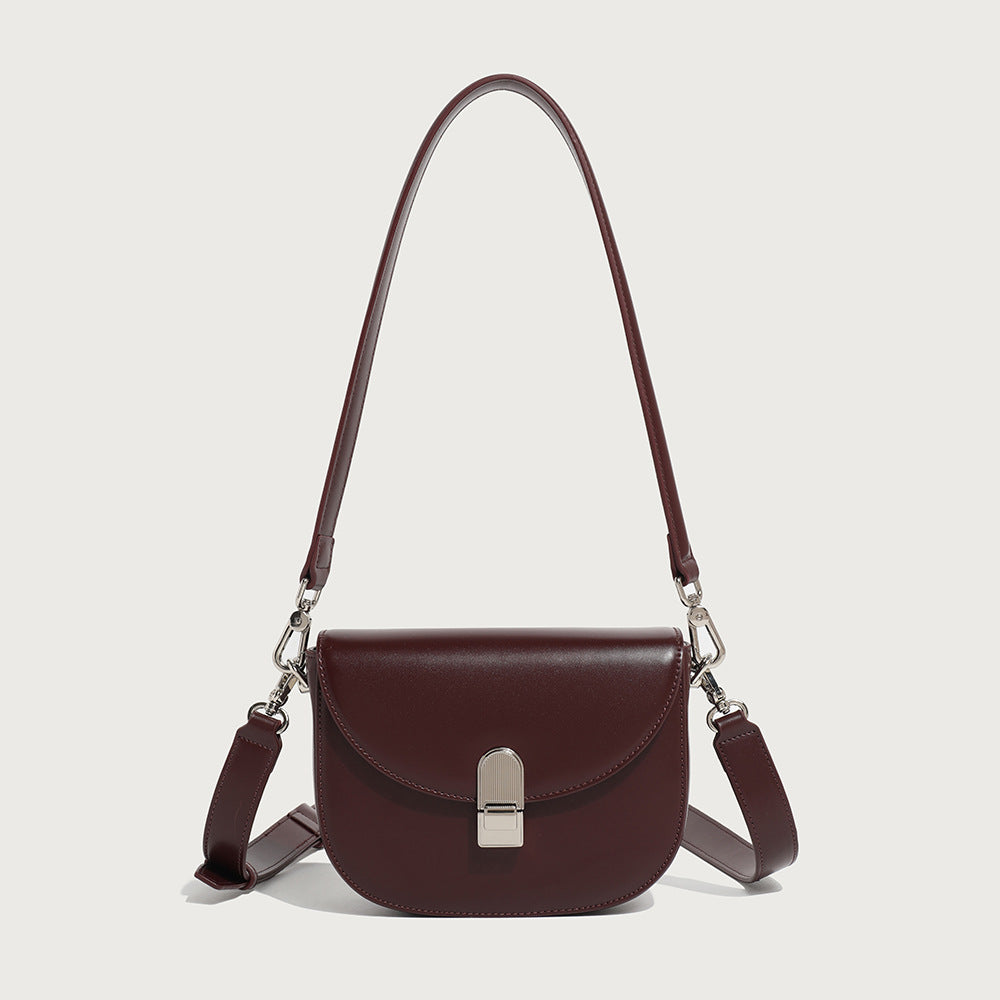 Women's Soft Leather Fashion Wide Strap Saddle Crossbody Bags