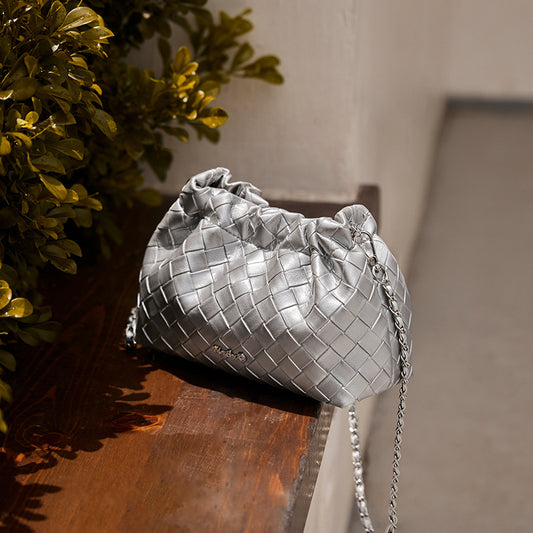Women's Cloud Summer Chain Woven Leather Shoulder Bags