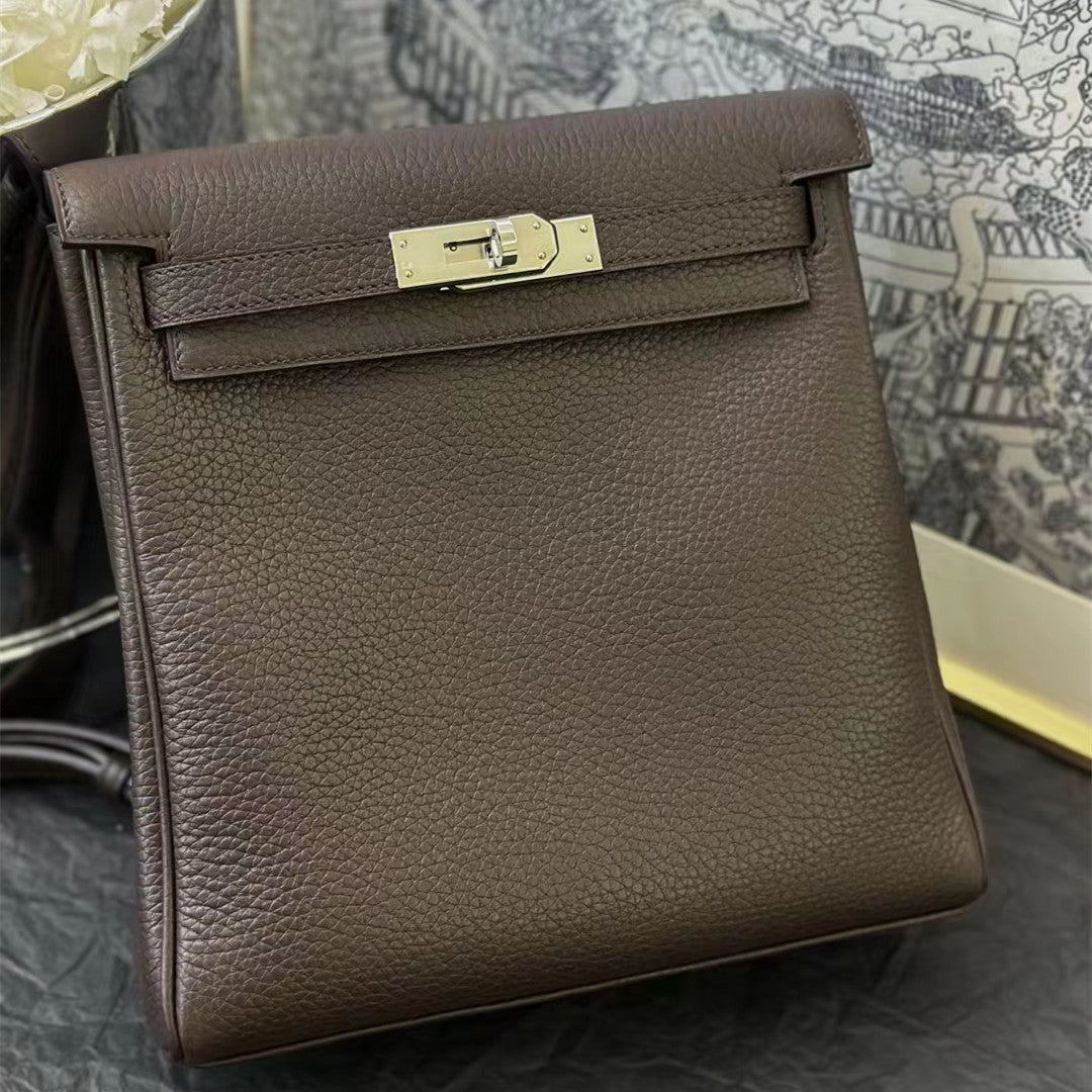Women's Ebony Color Kelly Leisure Cowhide Backpacks