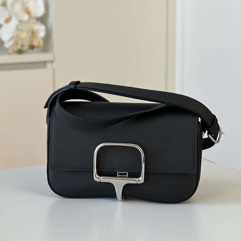 Women's High-grade Cushion Genuine Leather Saddle Cowhide Crossbody Bags