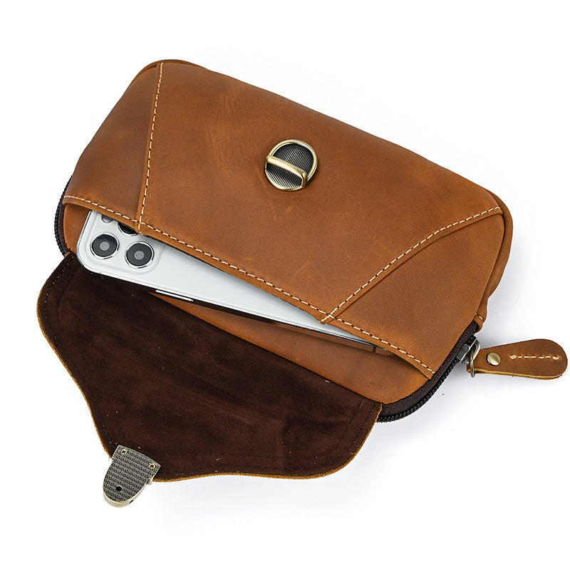 Men's Horse Leather Retro Flip Release First Layer Men's Waist Packs