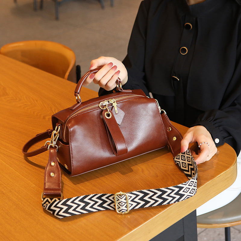 Boston Pillow Retro Solid Color Large Shoulder Bags