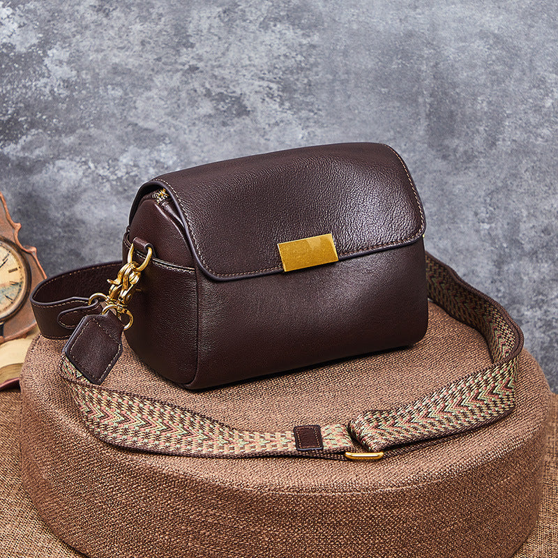 Women's Genuine Leather Retro First Layer Vegetable Tanning Shoulder Bags