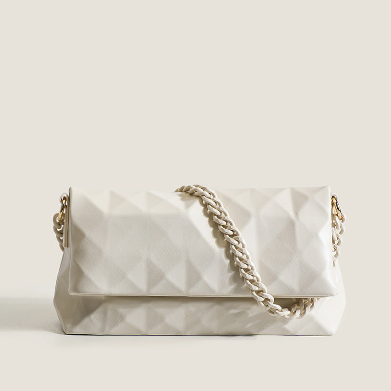 Women's Foldable Leisure Acrylic Chain Three-dimensional Diamond Tote Bags