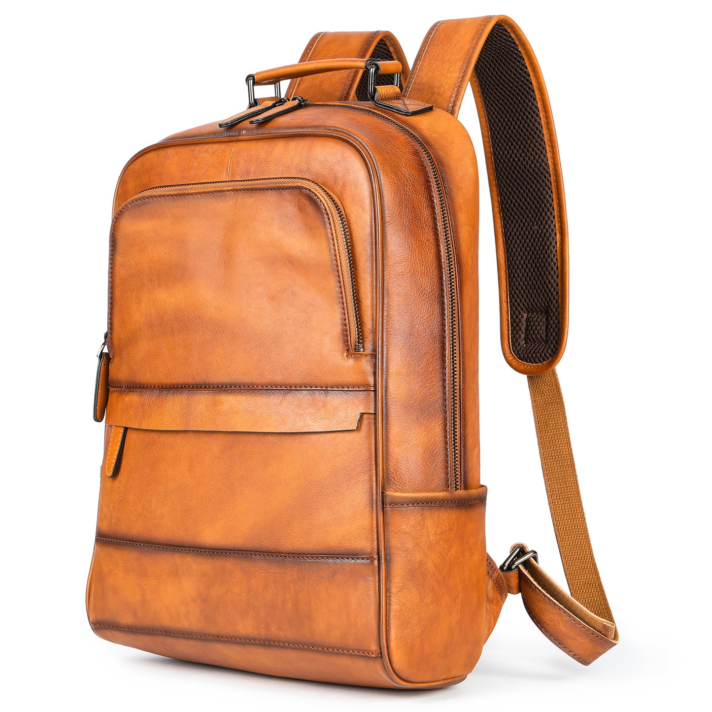 Men's Crazy Horse Leather Cowhide Simple Fashion Backpacks