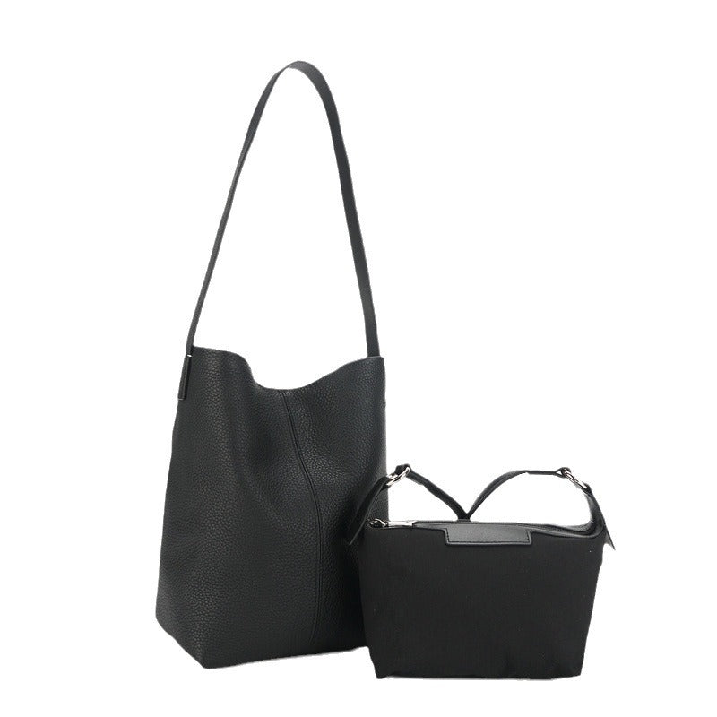 Women's Capacity Leather Simple First Layer Cowhide Shoulder Bags