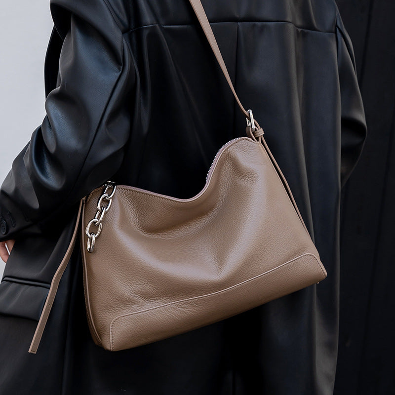 Women's Leather Light Luxury Minority Commuter Natural Shoulder Bags