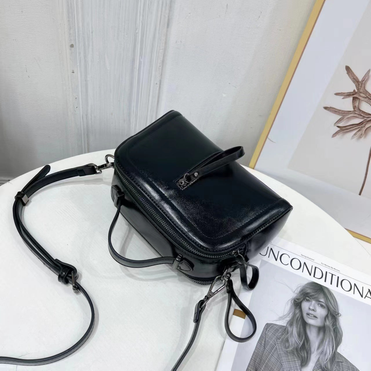 Women's Cowhide Wedding Underarm Boston High Sense Bags
