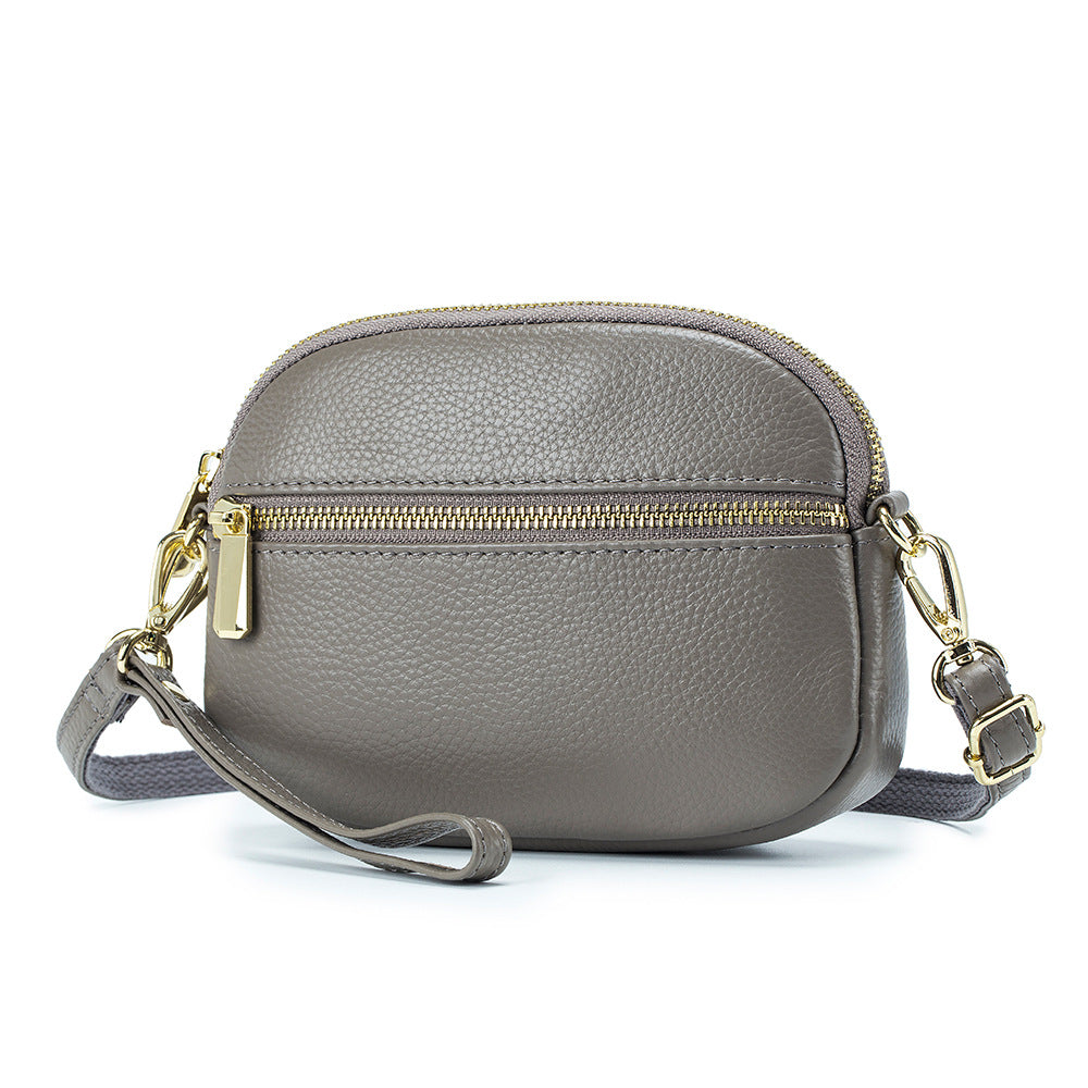 Women's Genuine Leather Cell Mini Solid Color Crossbody Bags