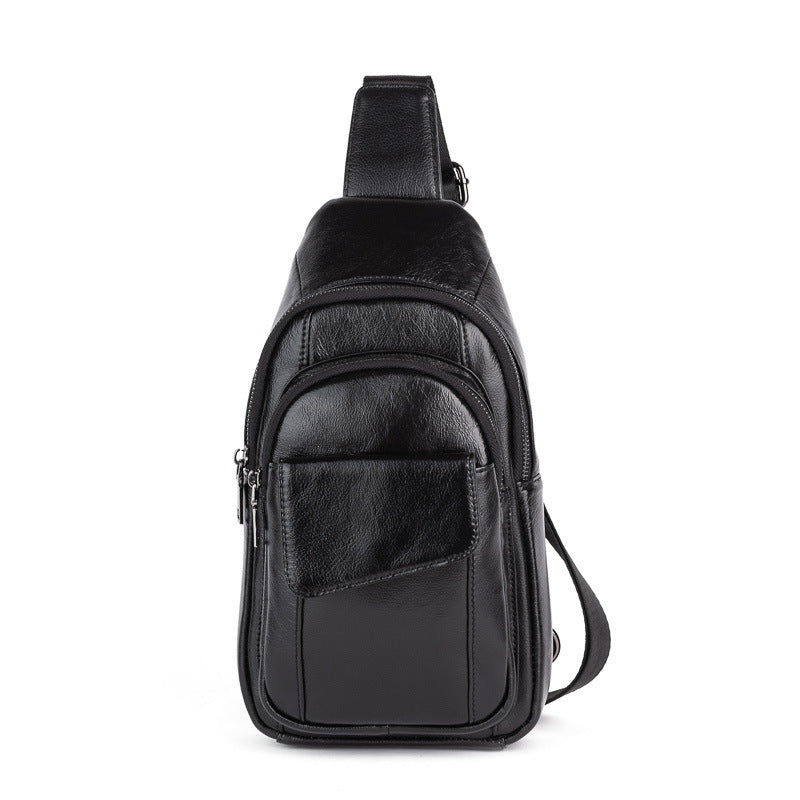 Men's First Layer Cowhide High Sense Graceful Fashionable Trendy Unique Men's Chest Bags