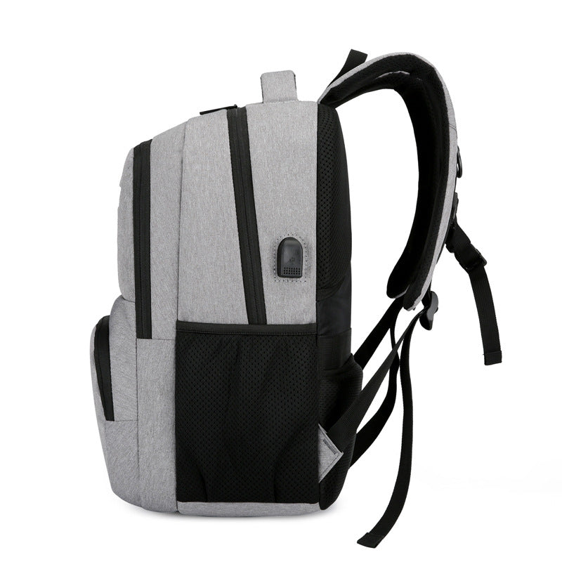 Men's Solid Color Commuter Leisure Computer Decompression Backpacks