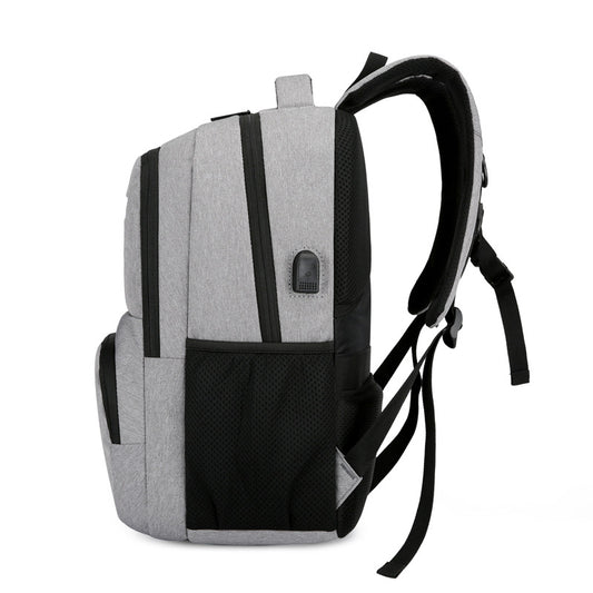 Men's Solid Color Commuter Leisure Computer Decompression Backpacks