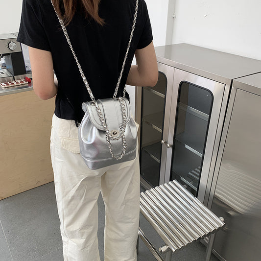 Women's Fashion Trendy Style Chain Mini Shoulders Bucket Bags