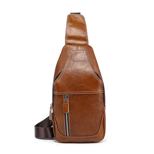 Men's Genuine Leather Trend First Layer Cowhide Men's Chest Bags