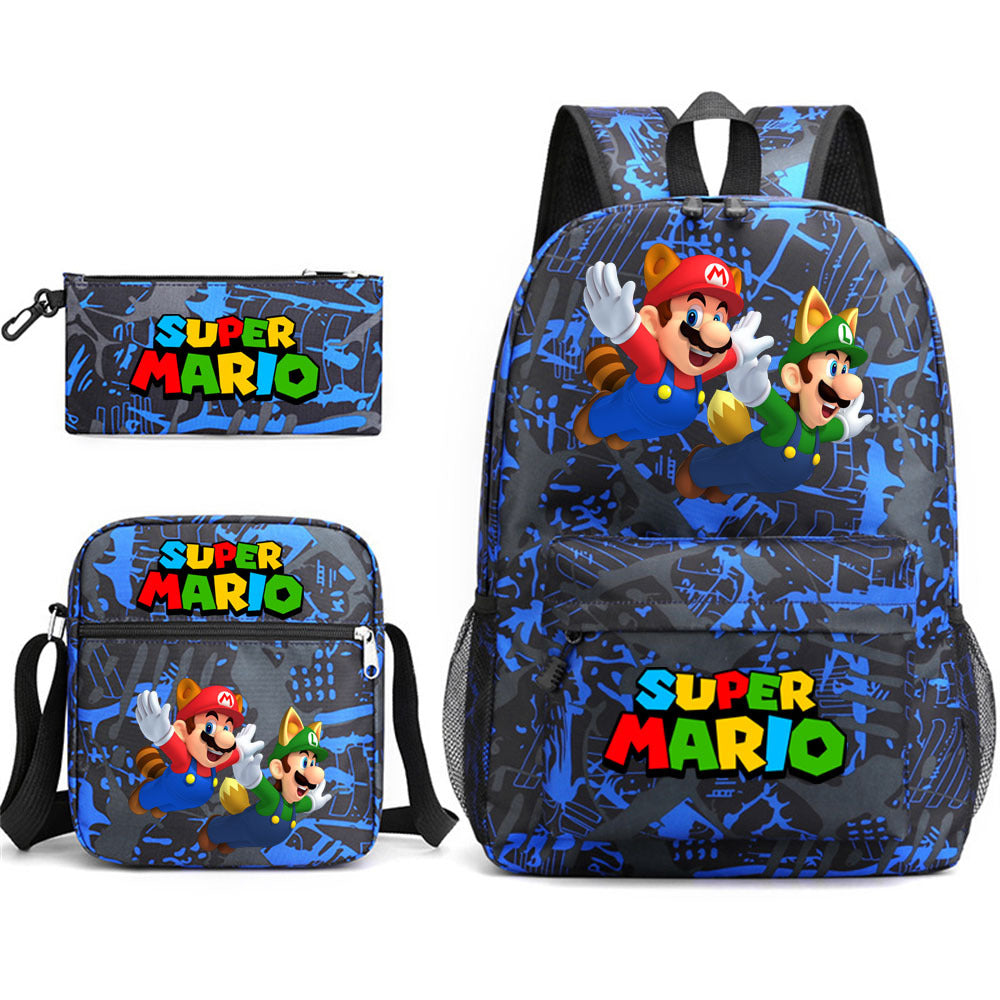 Game Mario Super Mary Three-piece Cartoon Middle School Students' Schoolbags
