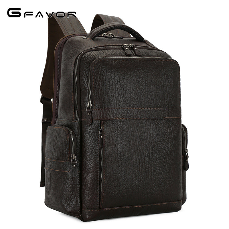 Men's Capacity High-grade Leather First Layer Cowhide Backpacks