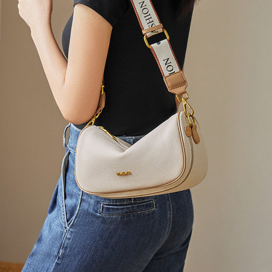 Women's Female Lady Pillow High-grade Saddle Leather Crossbody Bags
