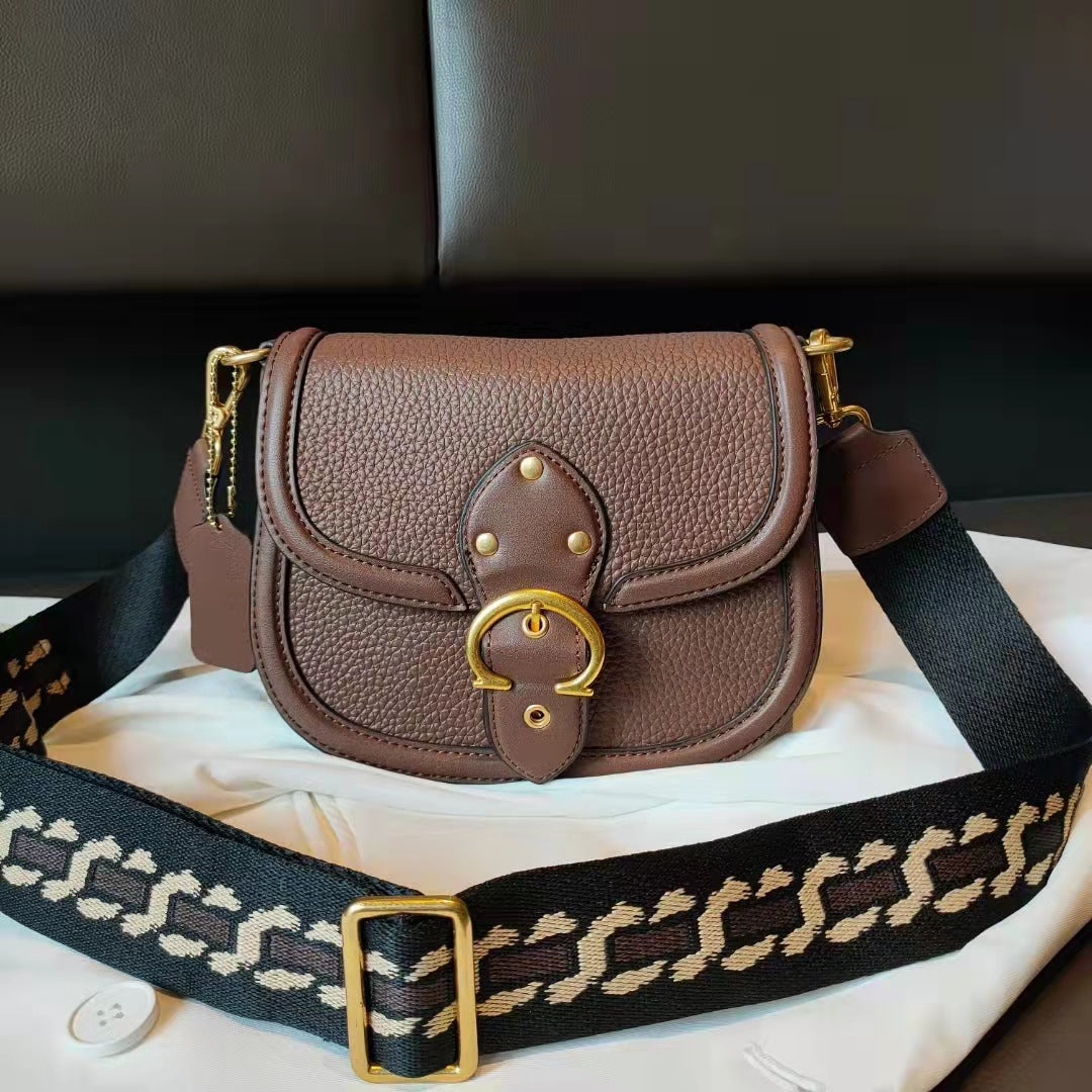 Women's Saddle Korean Color Contrast Patchwork Personality Crossbody Bags